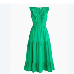 J. Crew Factory Green Midi Dress